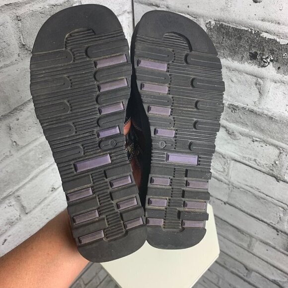 Cache Creek Chunky Black Faux Leather Slip On Thong Casual Comfort Sandals - Picture 6 of 8